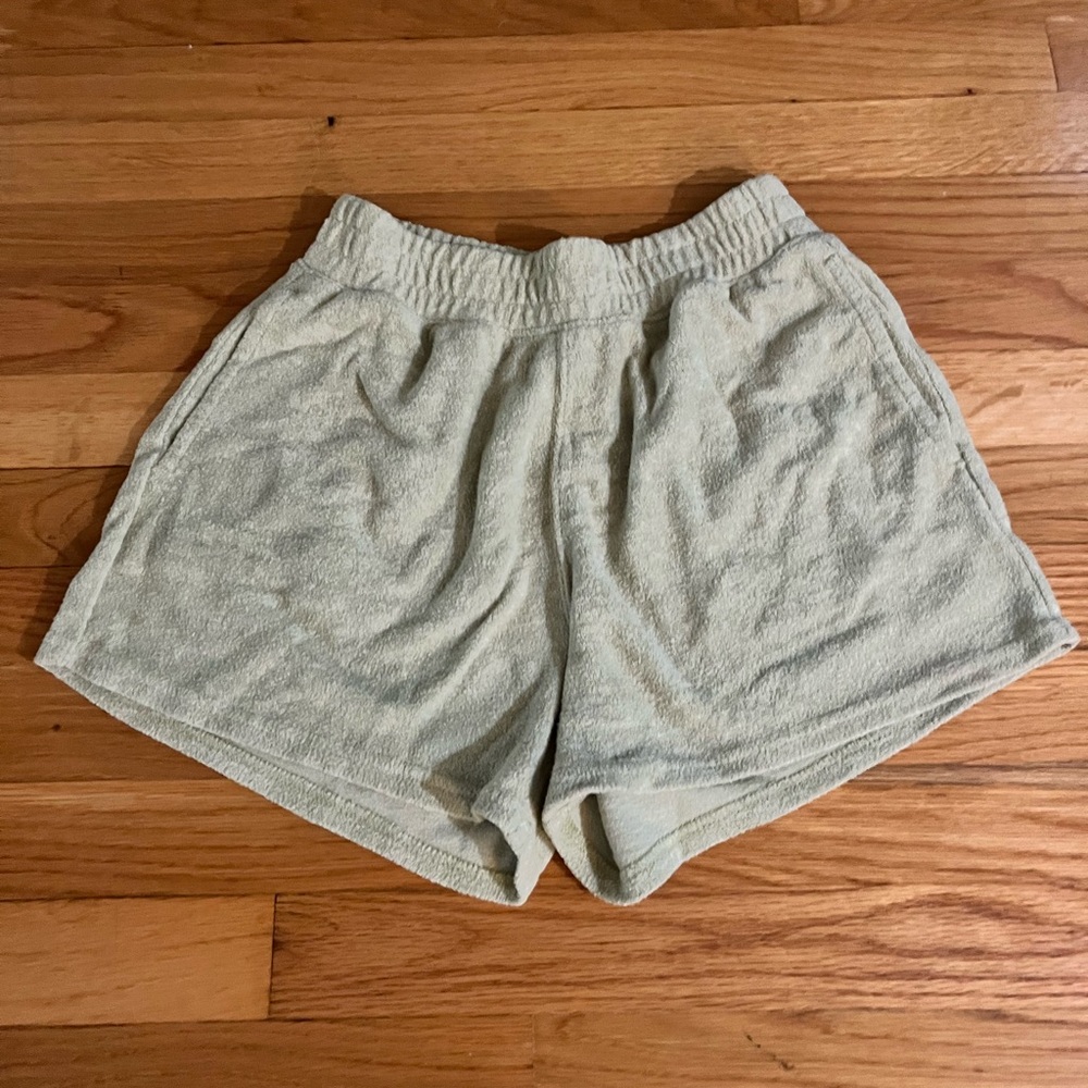 Green Fleece Hollister Shorts, SIZE XS
